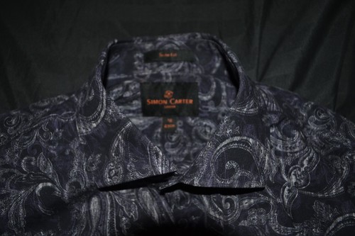 FRIDAY Shirt Men's Bold Eyecatching Paisley Shirt Large 16 Sleeved Simon Carter - Picture 4 of 11