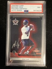 2001 Pacific Vangaurd #104 Michael Vick Black/Red Prism SSP RC Auto /10 PSA 7