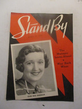 STAND BY MAGAZINE APRIL 1937 ELSIE MAE EMERSON VINTAGE WLS CHICAGO RADIO