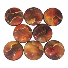 Set of 8 Earth Strata Swirl Wood Cabinet Knobs 