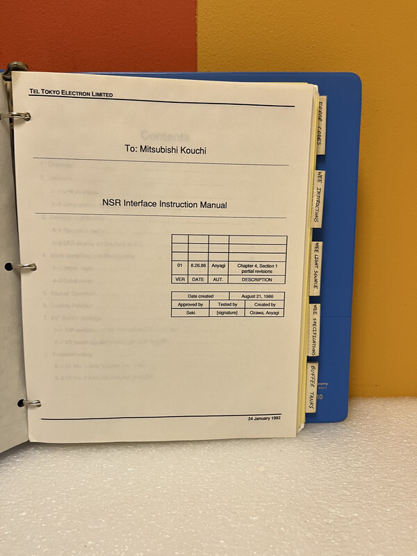 Tel Tokyo Electron Limited NSR Interface Instruction Manual | eBay