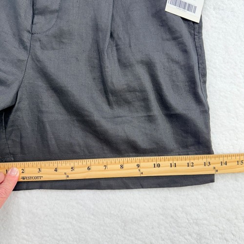 Everlane Linen Way High Drape Pleated Short Black Beachy Preppy Size 10 NWT - Picture 11 of 12