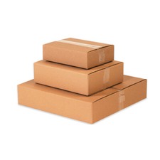 UOFFICE 25 Flat Corrugated Boxes 12" x 12" x 4" Shipping Box