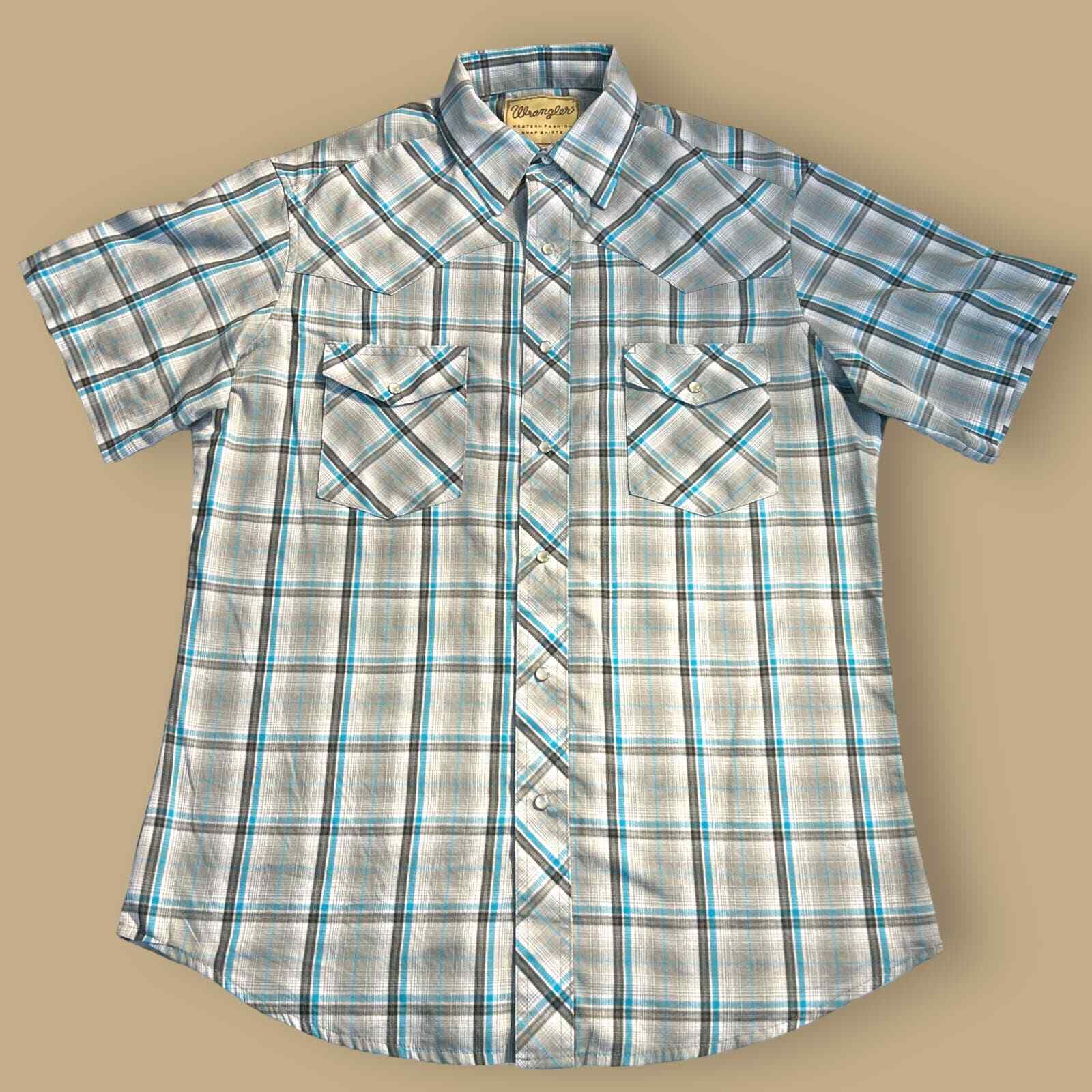 Wrangler Pearl Snap Shirt Men's Medium Western Fa… - image 1