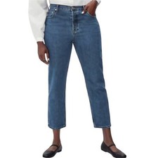 Everlane The Curvy 90's Cheeky Straight Crop Jeans Medium Blue Wash Size 29