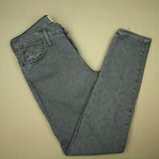 Current/Elliott Stiletto Skinny Jeans Women's Size 27 Gray Leopard Print Denim