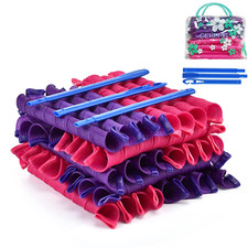 42Pcs No Heat Hair Curlers Heatless Spiral Curlers with 2 Sets Styling Hooks 22I