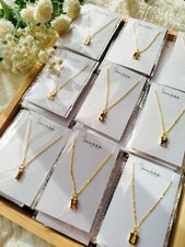 Letter Gold Necklace Initial Pendant Alphabet Chain Gold Plated Charm A-Z