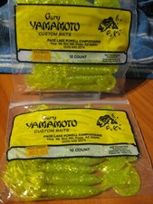 Yamamoto Fishing Baits 4" Single Tail Hula Grub S/T Chartreuse Large Chart Flake