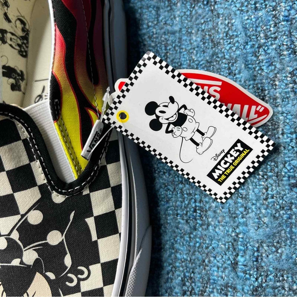 Vans x Disney Mickey and Minnie Flame Classic Slip On Sneakers