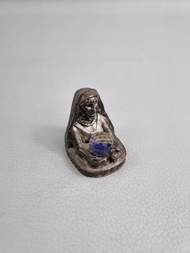 2 X WAPW Pewter Bird & good luck With Crystal Ball ornament figurines - Picture 12 of 13