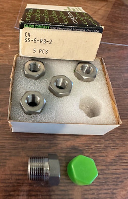 Box of 5 Swagelok Cajon SS-6-RB-2 Stainless Steel Pipe Fitting Reducing Bushing