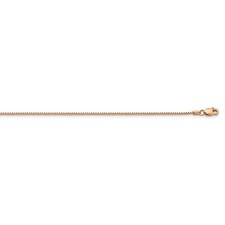 14k Rose Gold 0.95mm Solid Plain Box Link Chain w/ Lobster Clasp 16" - 30"