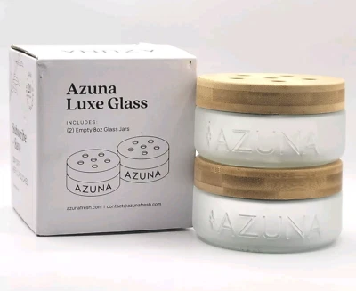 Azuna Luxe Glass Jars 2 TWO PACK - 8oz ea - Jar Air Freshener Odor Eliminator