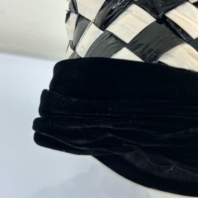 Vintage Original Shorlon Model Mod Weaved Lace Lined Hat Black & White Vintage Original Shorlon Model Mod Weaved Lace Lined Hat  main image 3