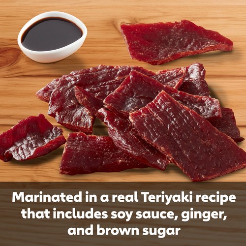 Beef Jerky, Teriyaki, Made with 100% Beef, 11g of Protein per Serving, 5 oz - Picture 2 of 9