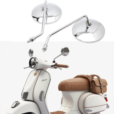 1 Paar Rund Motorrad Spiegel Rückspiegel M10 für Vespa PX 125 ET2, ET4, 50, 200