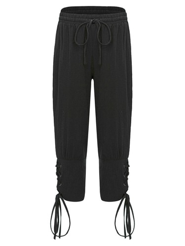 Boys Medieval Ankle Banded Viking Pirate Pants Renaissance Steampunk Trousers - Picture 8 of 40