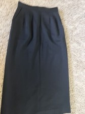Vintage Liz Claiborne Collection Wool Skirt Size 10 Black Pockets Lined USA