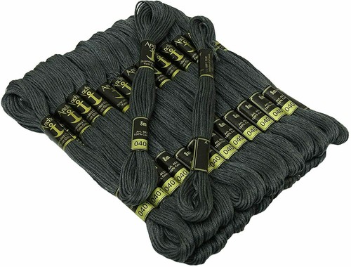 Anchor Threads Cross Stitch Stranded Cotton Thread Hand Embroidery Floss Gray - Picture 2 of 5