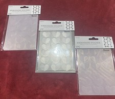 Lot of 3 Darice Embossing Folder Heart 4.25" x 5.75"