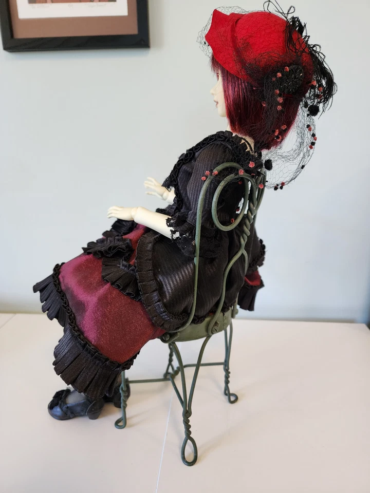 Silla de heladería vintage para muñecas de metal y madera para SD BJD American Girl Foto 4 de 4