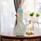Handmade Ceramic Vase, Regal Floral Ceramic Vase, Golden Vase for Home Decor
