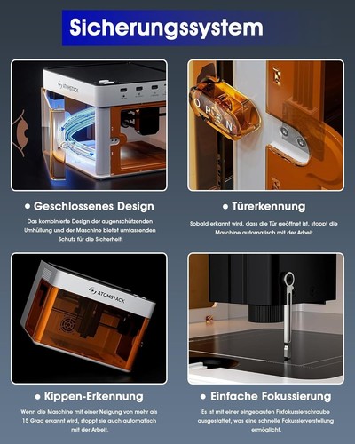Mini grabador láser compacto Atomstack P1, cortador de diodos de 5 W, aplicación gratuita, 110 mm * 110 mm - Imagen 4 de 6
