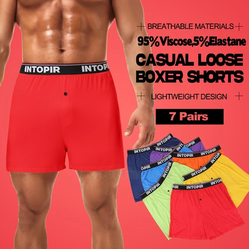 Men's ComfortSoft Underwear Boxers, Soft Knit Moisture-Wicking Jersey Boxers x7 - Picture 3 of 12