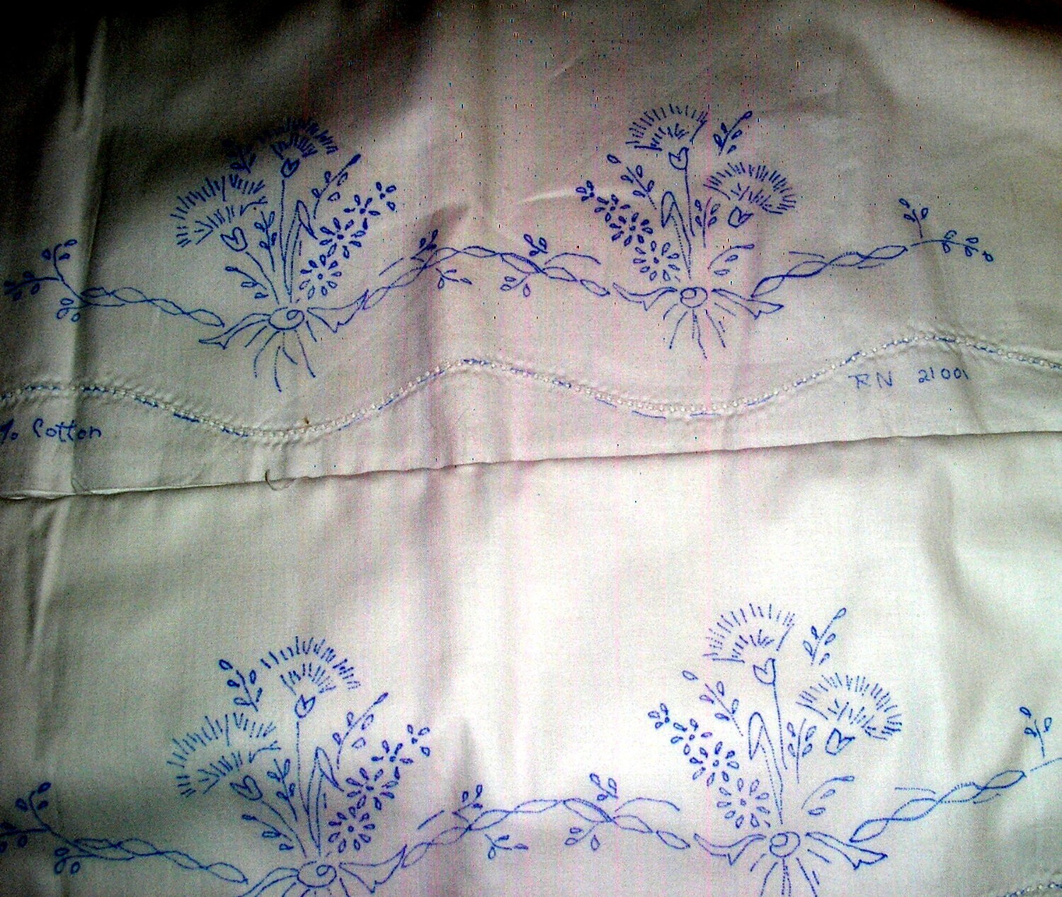 3 Lot Vintage Cotton Stamped to Embroider Pillow Case Tubing Flowers Floral NOS eBay