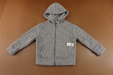 Old Navy Boys XS 5 Gray Cozy Sweater-Fleece Sherpa-Lined Full Zip Hoodie NWT