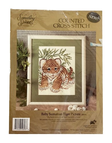 Baby Sumatran Tiger X Stitch Kit 9"x12" by Something Special # 50693 All Incl. - Picture 2 of 10