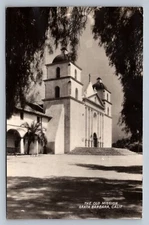 Postcard RPPC CA Santa Barbara Mission Exterior 1934  I842