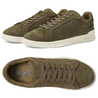 Zapatillas Polo Sport Heritage Court II Para Hombre Verde Oliva, Gamuza