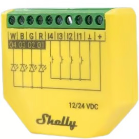 SHELLY LED-Lichtcontroller Plus RGBW, PM, BT, WLAN, Unterputz, gelb