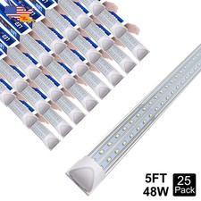 Linkable Ceiling Tube 5Ft Led Shop Light 25 Pack 6500K Cooler Door Tube Lighting