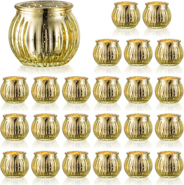 TeelichtgläSer Gold Teelichthalter Glas FüR Teelichter Kerzenhalter 24 StüCk-image