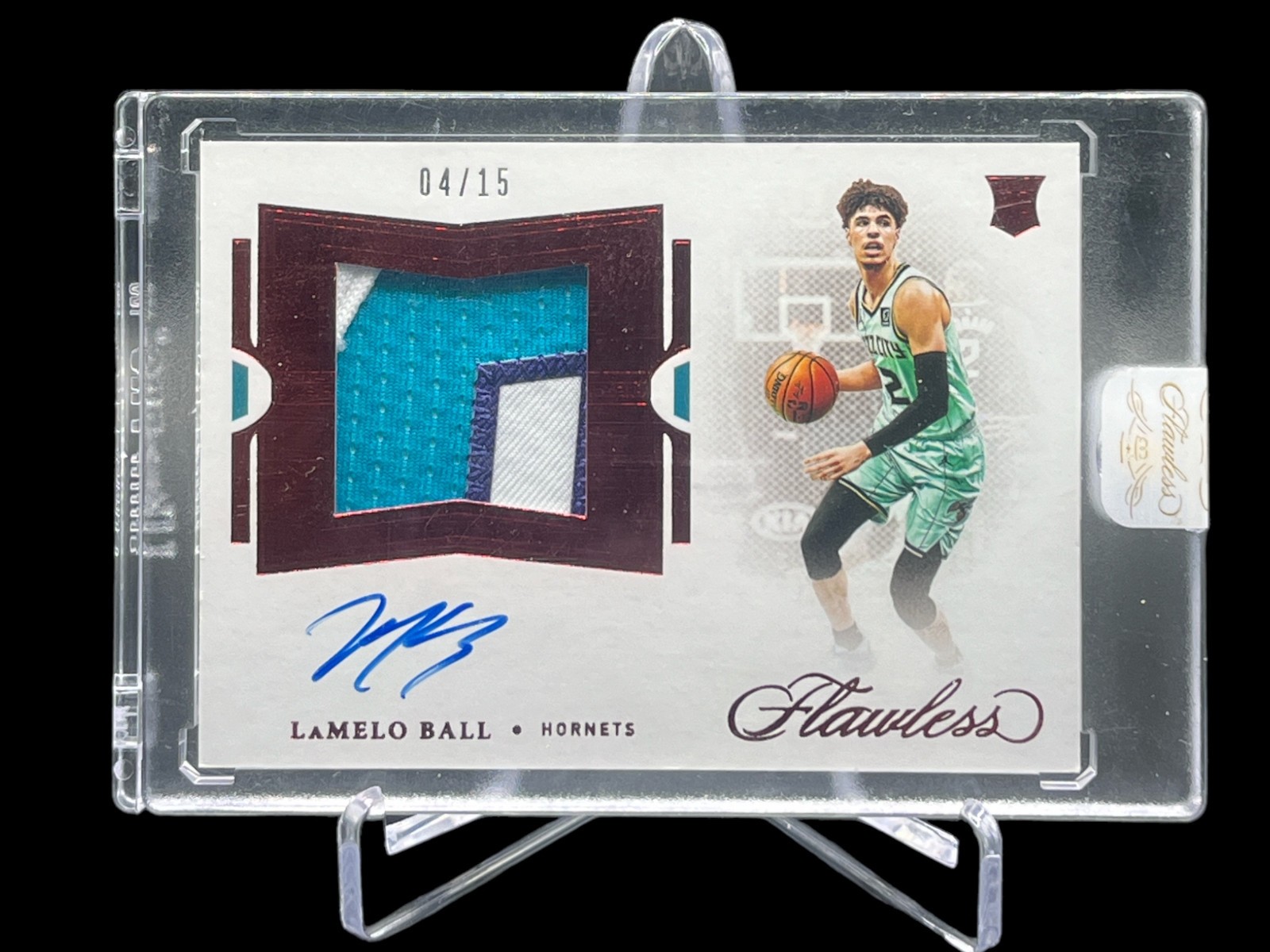 2020-21 Panini Flawless LaMelo Ball Flawless Patch Auto Ruby #FPA-LAM /15