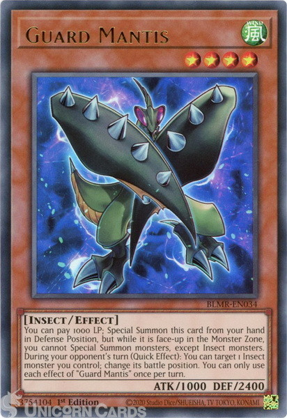 BLMR-EN034 Guard Mantis :: Ultra Rare 1st Edition Mint YuGiOh Card