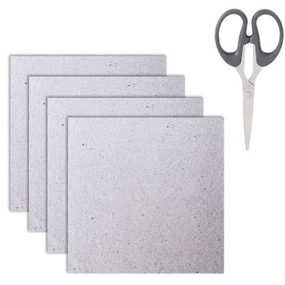 4 Pieces Waveguide Cover Mica 13 x 13 cm with Scissor, Translucent silvery 