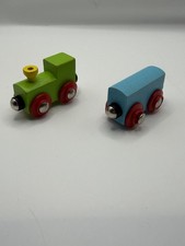 Wooden Train Track Engine & Wagon Set Brio Bigjigs Compatible