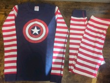 Hanna Andersson Marvel Captain America Pajama 140/ 10, Organic Cotton New 