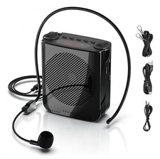Voice Amplifier for Teachers Portable Microphone and Speaker, Black
