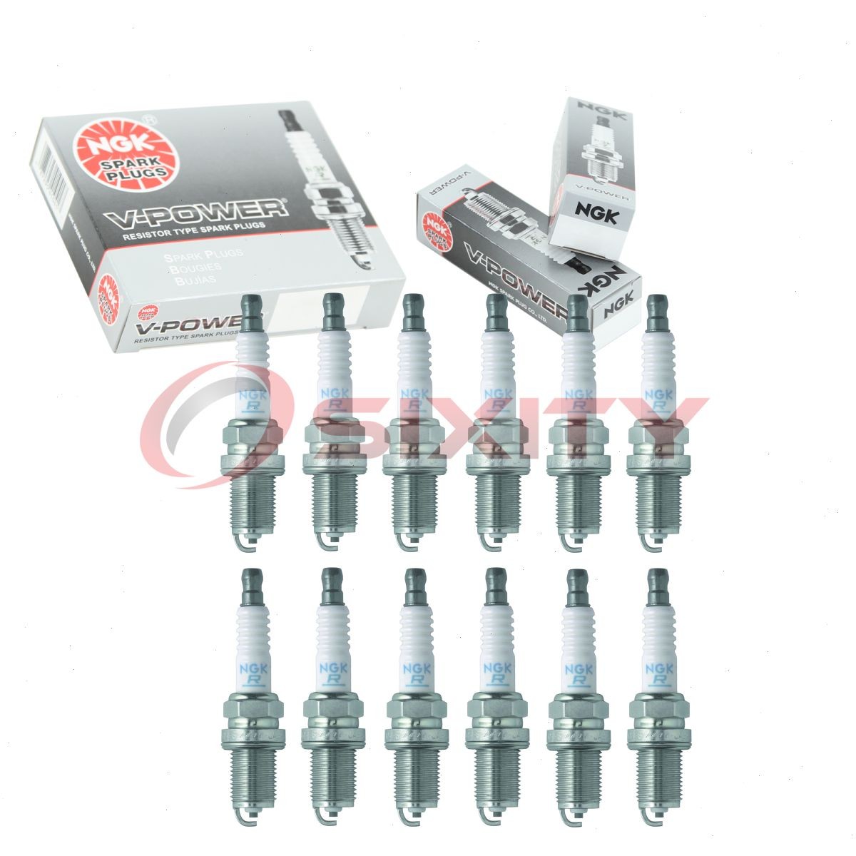 12 pc NGK V-Power Spark Plugs for 2002 Rolls-Royce Park Ward 5.4L V12 jt