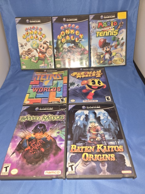 Lot Of 7 Nintendo GameCube Games Super Monkey Ball, Baten Kaitos, Pac-Man World