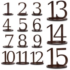 Wooden Table Numbers 1-15 with Oval Base RusticTable Numbers for Wedding Rece...