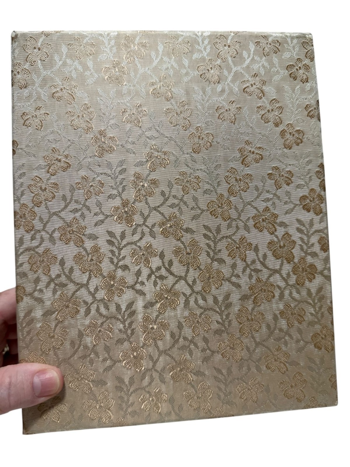 Decorative Gold Floral Storage Box Stationery Cards Vintage