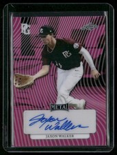 2023 Leaf Metal Perfect Game #MA-JW1 Jaxon Walker Metal Auto Pink/7