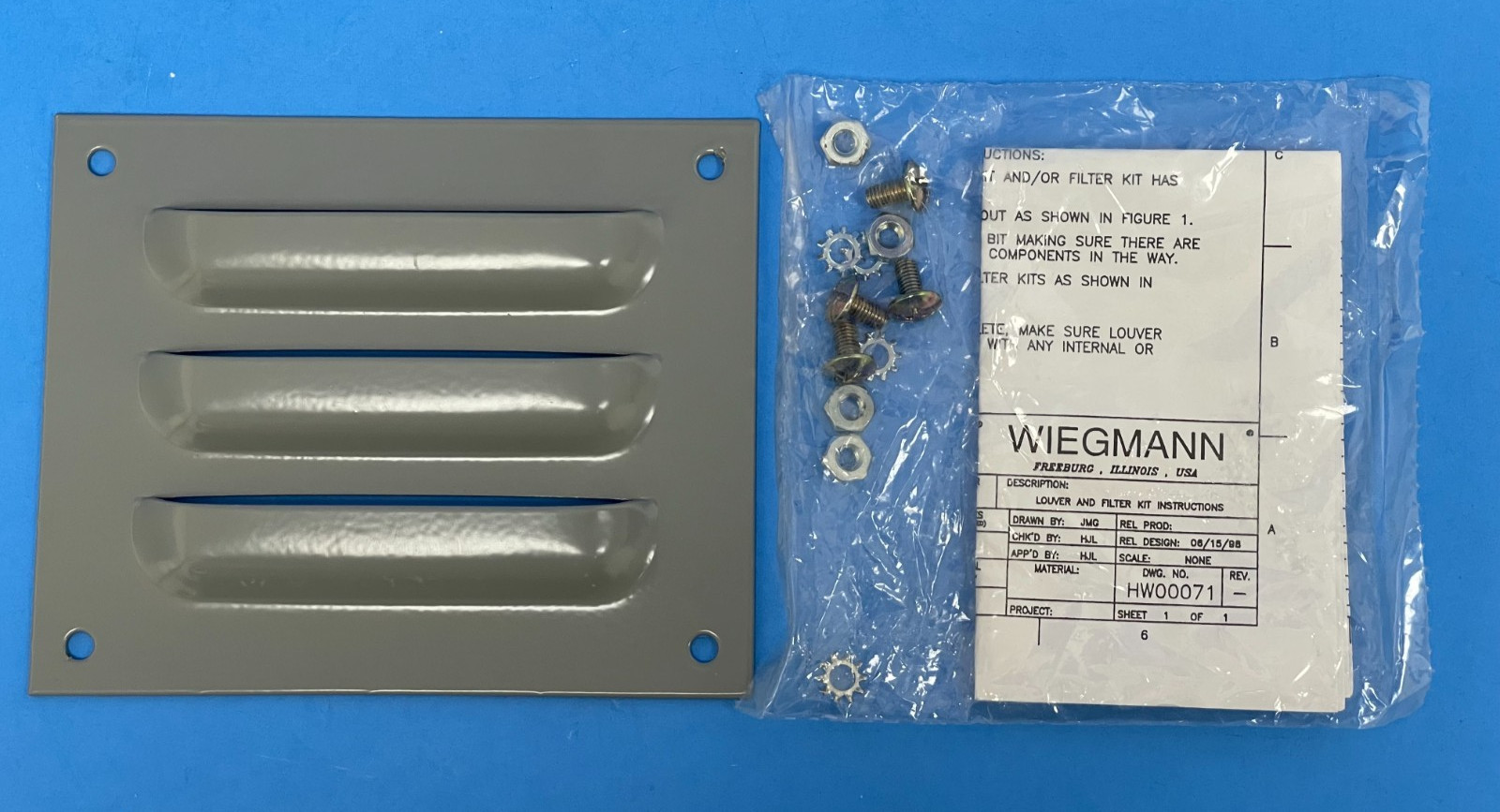 Wiegmann WAVK0403 Louver Plate Kit,4.5 in. Hx5.5 in. W