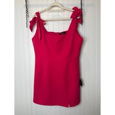 NWT Lulus Your Sweetie Fuchsia Tie-Strap Mini Dress Pink Party Cocktail Size XL